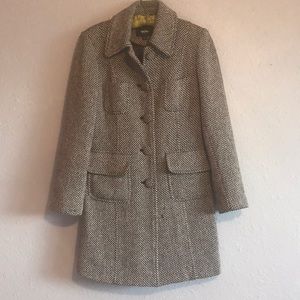 Black + White Tweed Coat